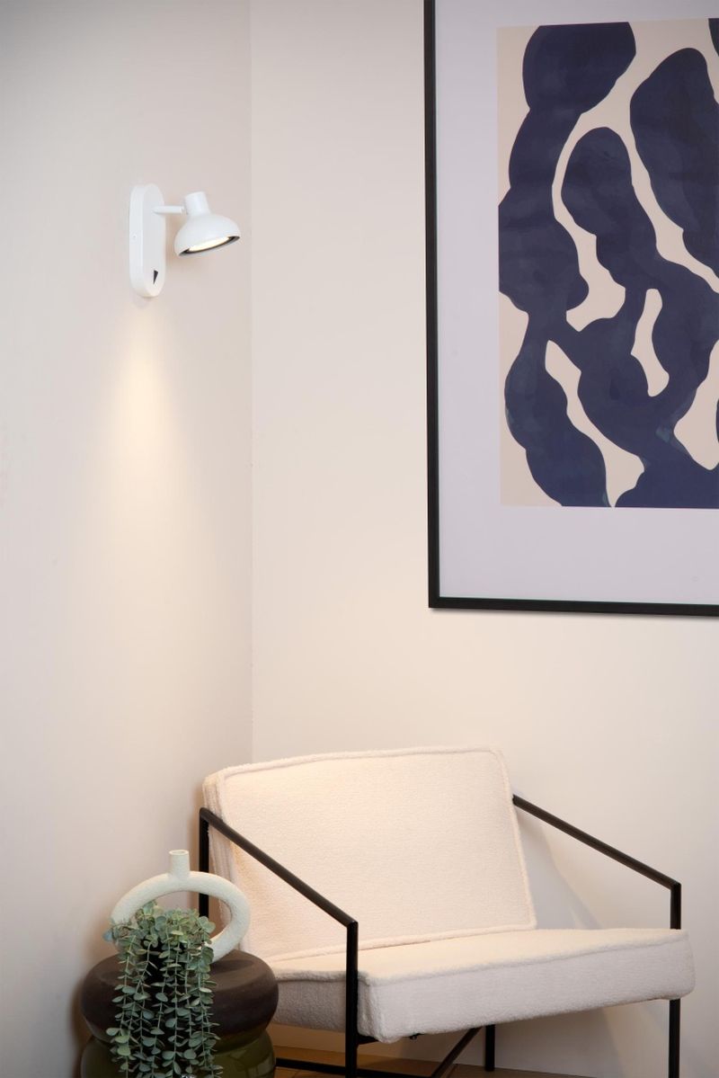 Lucide SENSAS - Nástenné bodové svietidlo - 1xES111 - Biele